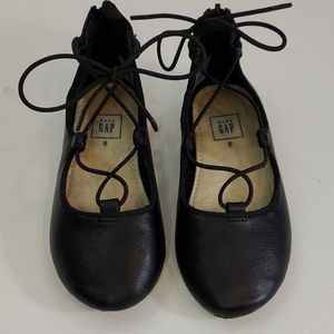 Gap Black ballet flats with elastic lace ups